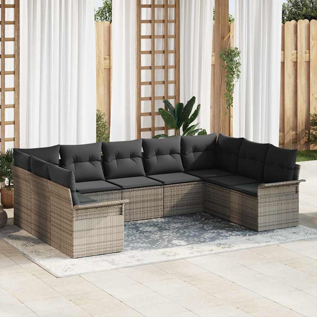 10-piece garden sofa set Synthetic rattan beige