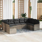 Conjunto de sofás de jardín 10 pcs Beige ratán sintético