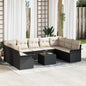 Conjunto de sofás de jardín 10 pcs Beige ratán sintético