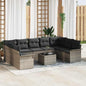 Conjunto de sofás de jardín 10 pcs Beige ratán sintético