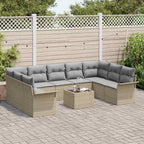 Conjunto de sofás de jardín 10 pcs Beige ratán sintético