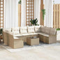 Conjunto de sofás de jardín 10 pcs Beige ratán sintético