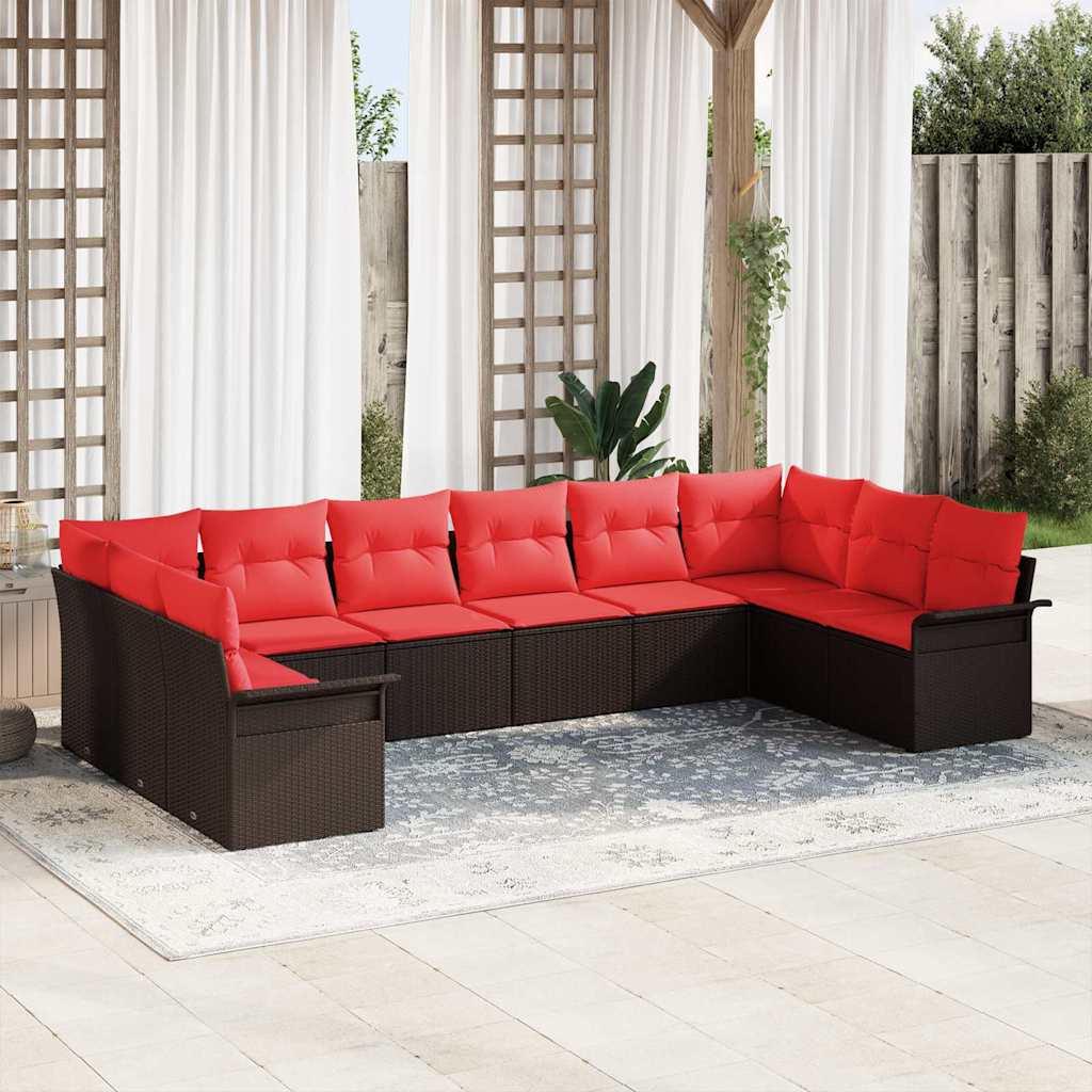 Conjunto de sofá de jardín 10 pcs Gris ratán sintético