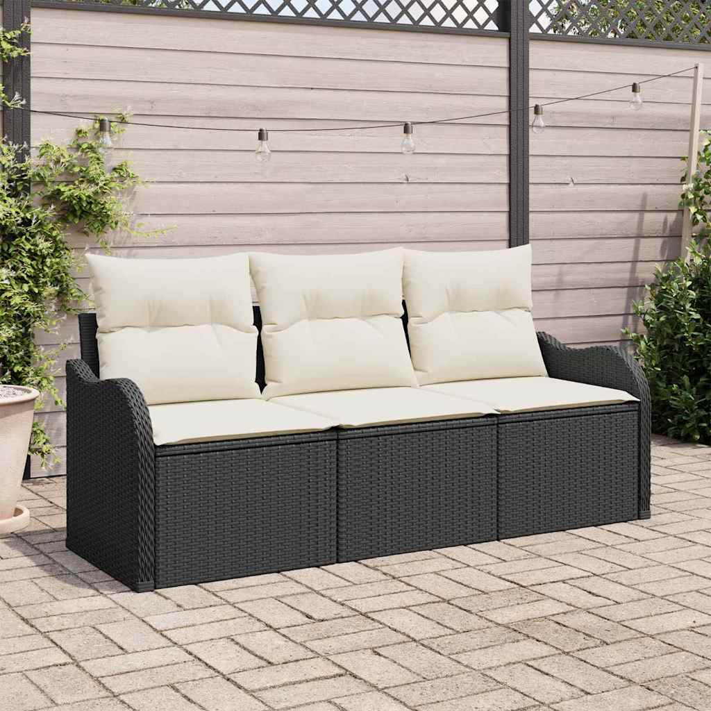 3-Piece Garden Sofa Set Beige Synthetic Rattan