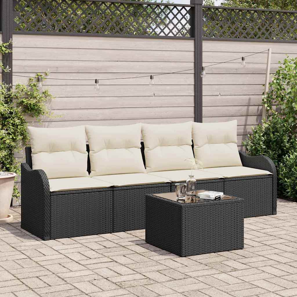 Conjunto de sofá de jardín Beige ratán sintético
