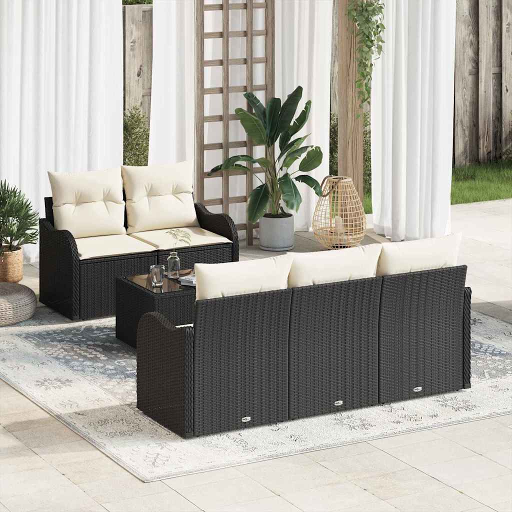 Conjunto de sofá de jardín Beige ratán sintético