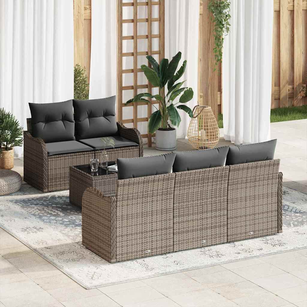 Conjunto de sofá de jardín Beige ratán sintético