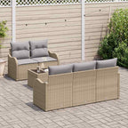 Conjunto de sofá de jardín Beige ratán sintético
