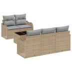 Conjunto de sofá de jardín Beige ratán sintético