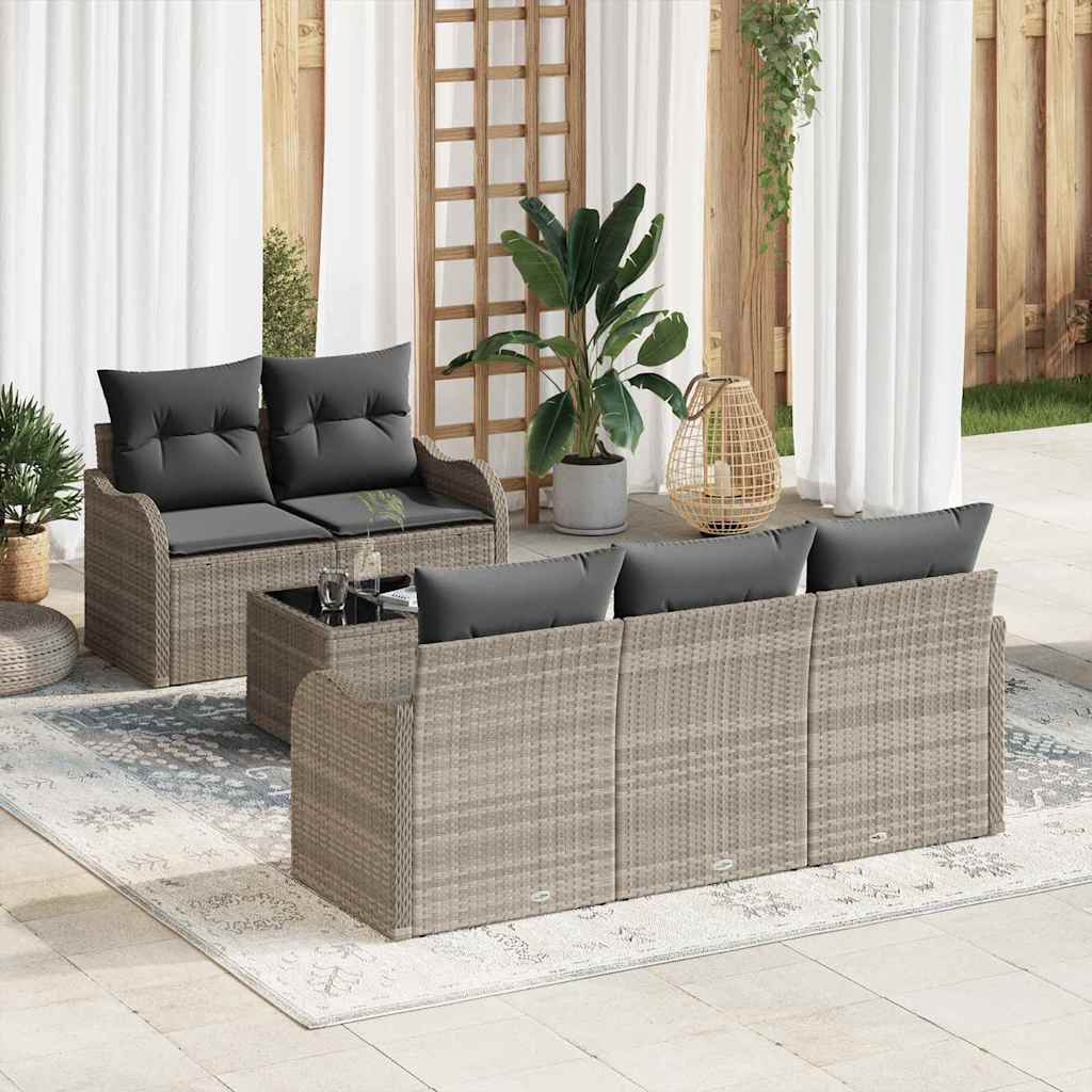 Conjunto de sofá de jardín Beige ratán sintético