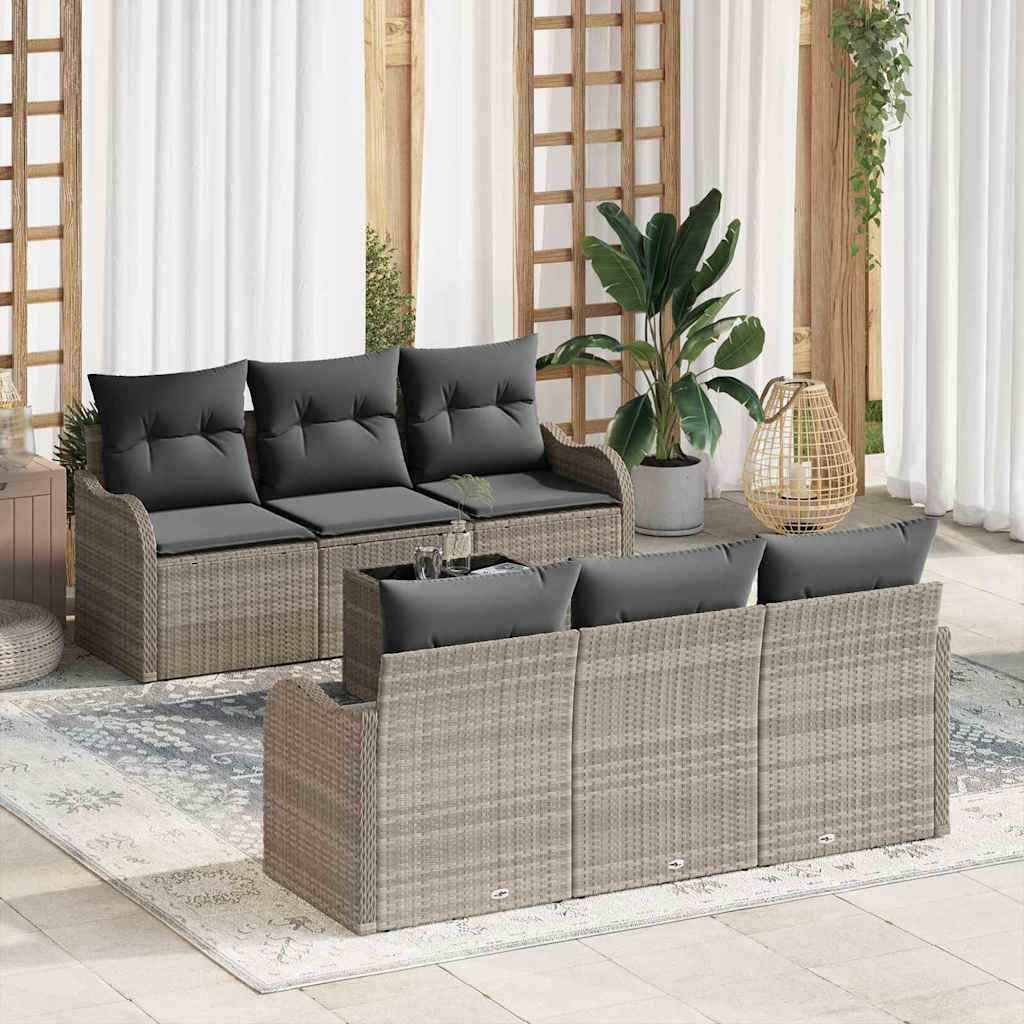 Conjunto de sofá de jardín Gris 55 x 55 x 37 cm ratán sintético