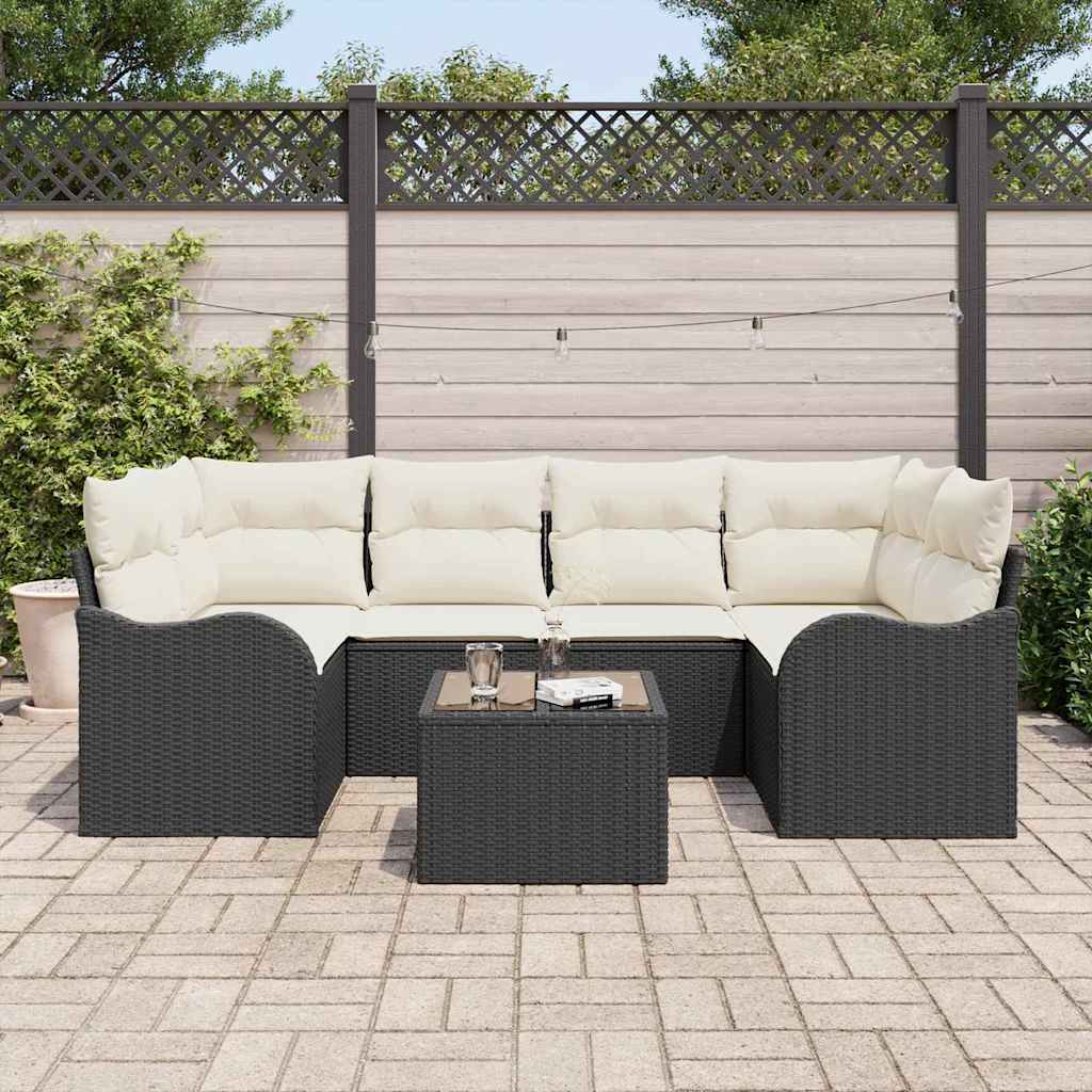 Conjunto de sofá de jardín Negro 55 x 55 x 37 cm