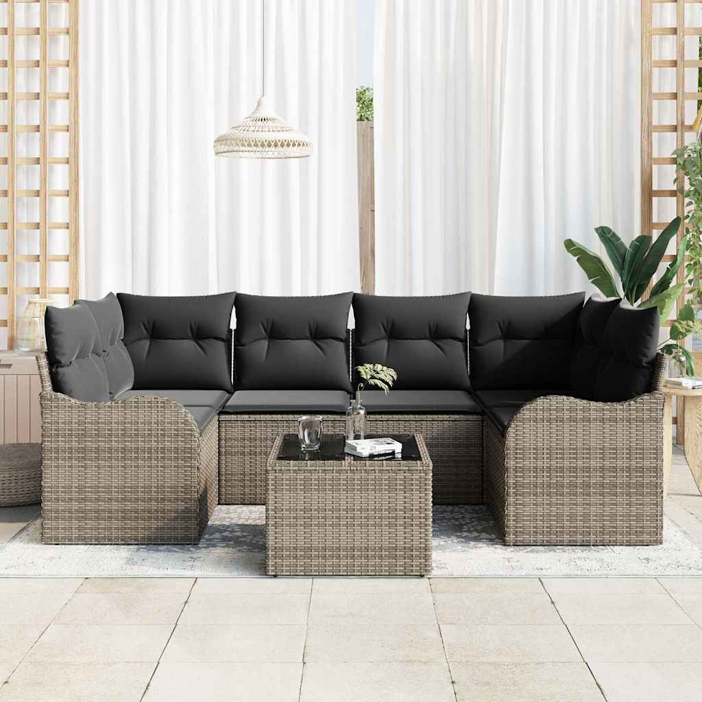 Conjunto de sofá de jardín Gris 55 x 55 x 37 cm ratán sintético