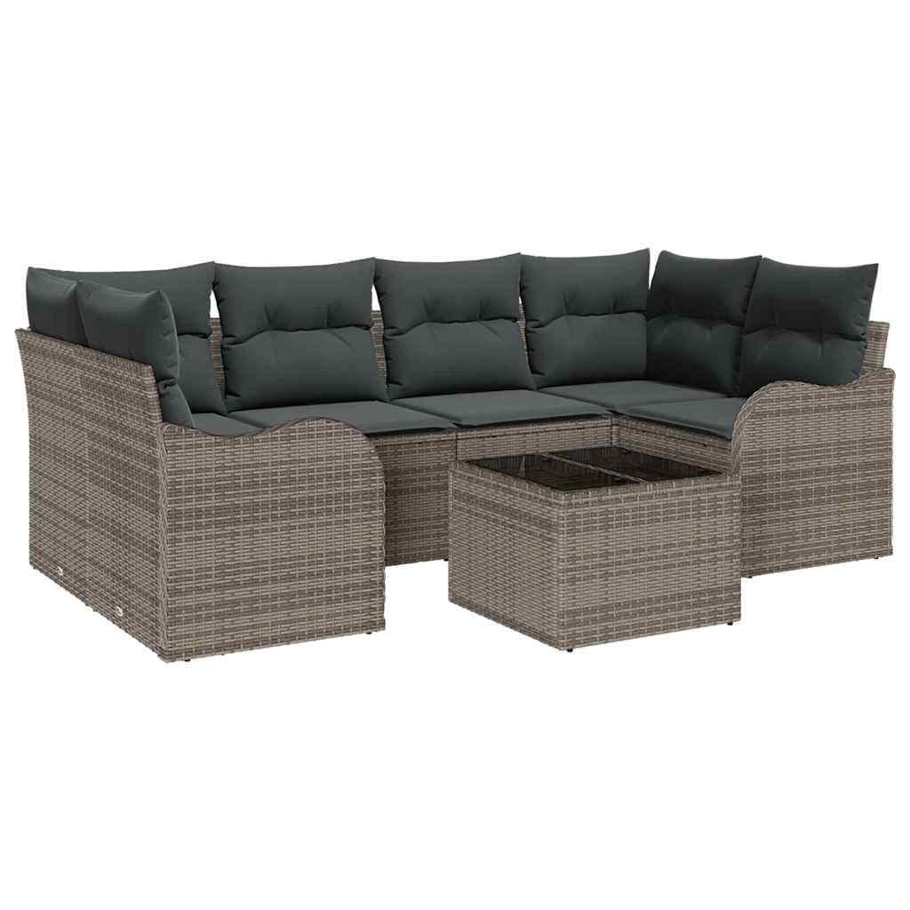 Conjunto de sofá de jardín Gris 55 x 55 x 37 cm ratán sintético