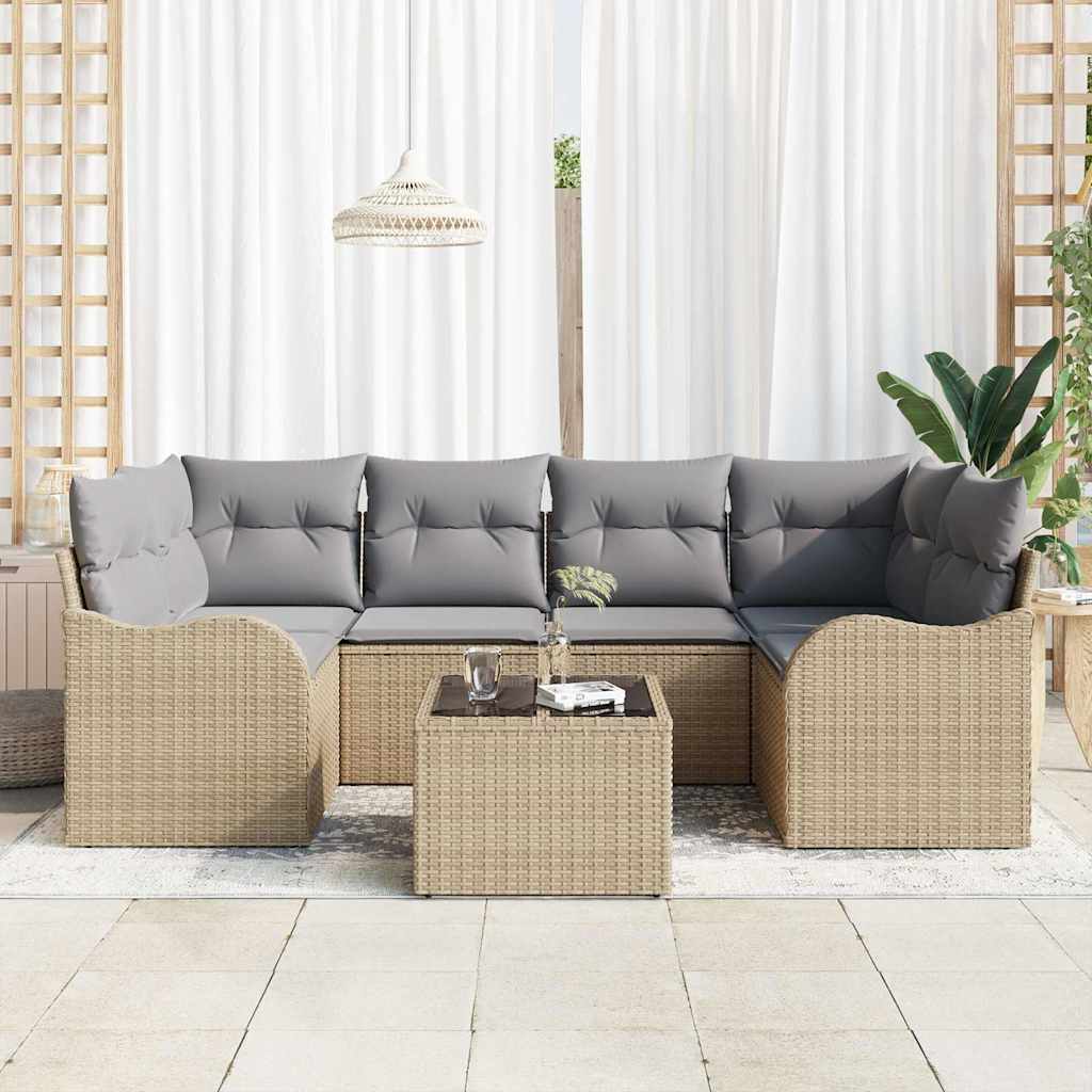 Conjunto de sofá de jardín Beige 55 x 55 x 37 cm