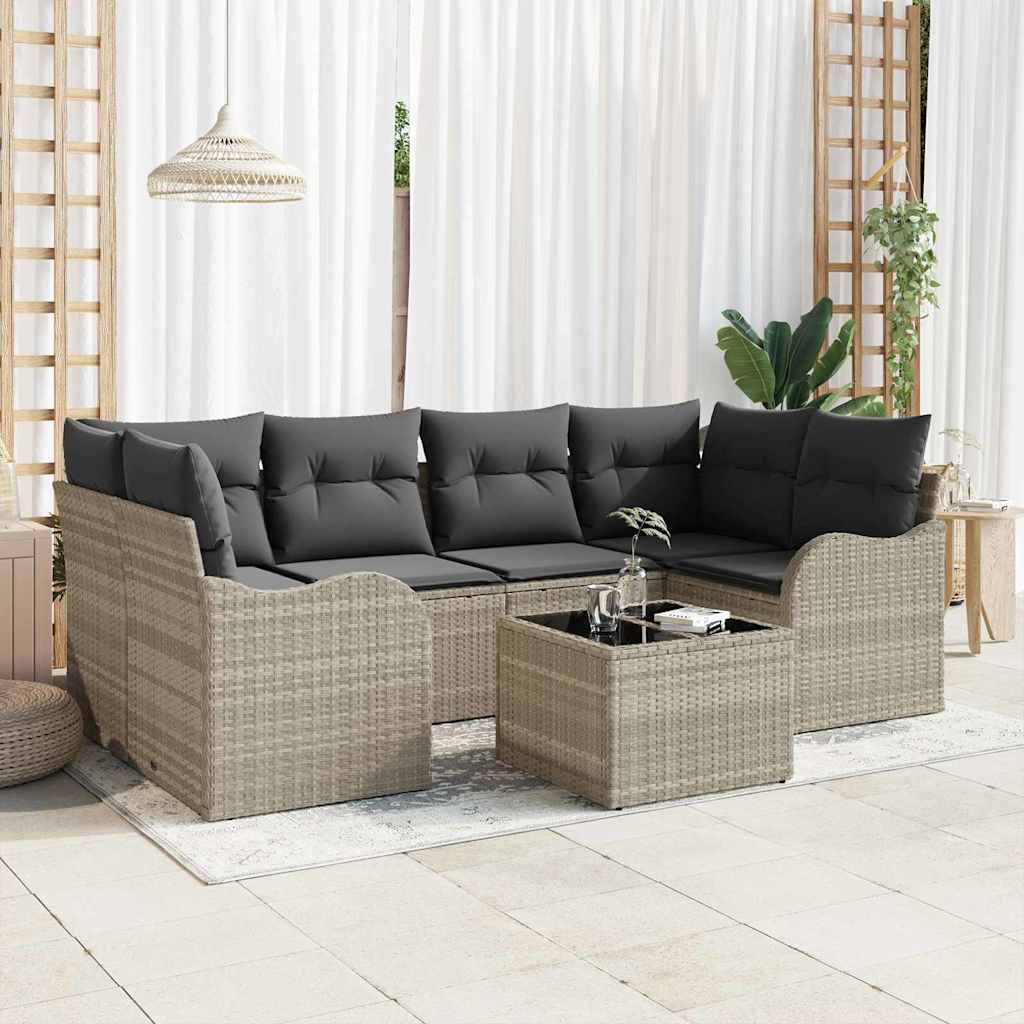 Conjunto de sofá de jardín Gris 55 x 55 x 37 cm ratán sintético