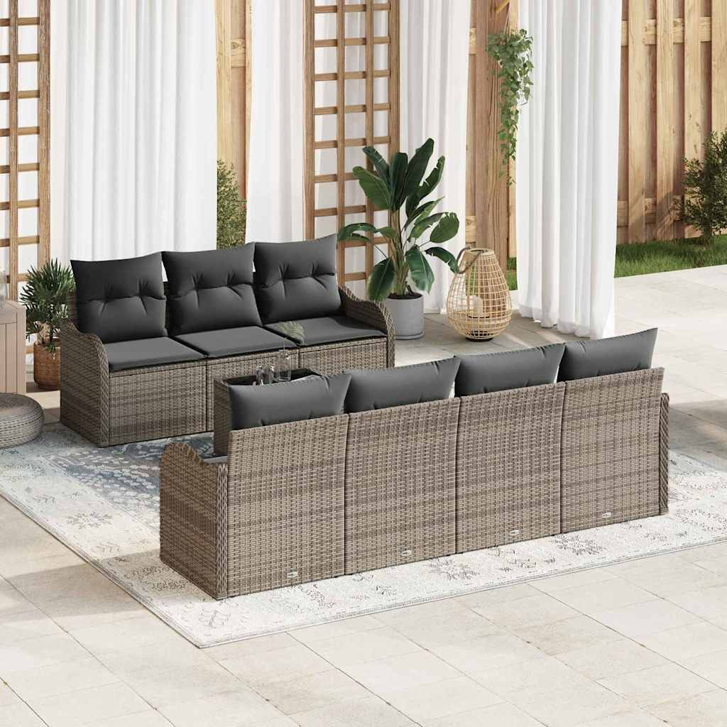 Conjunto de sofá de jardín Gris 55 x 55 x 37 cm ratán sintético