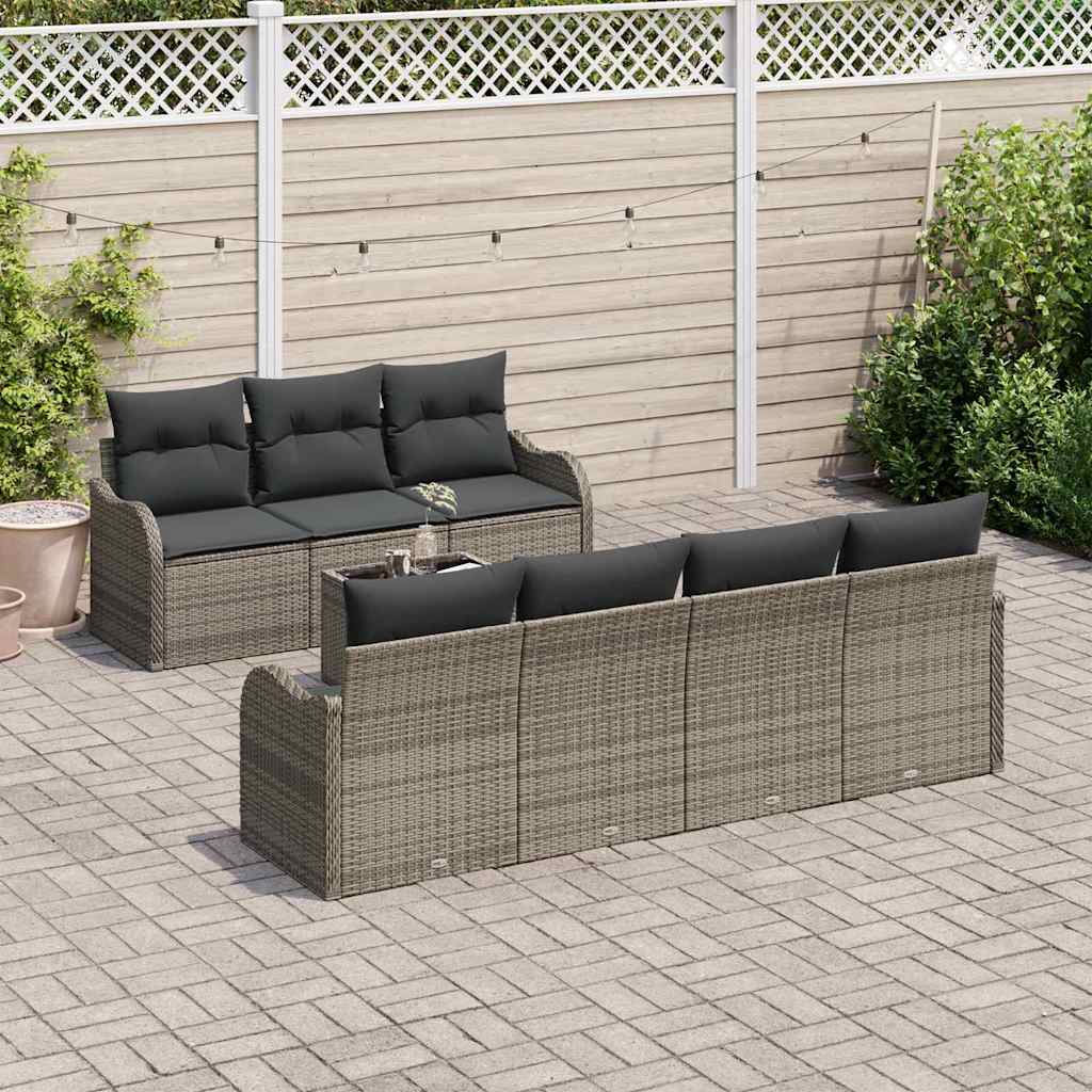 Conjunto de sofá de jardín Gris 55 x 55 x 37 cm ratán sintético