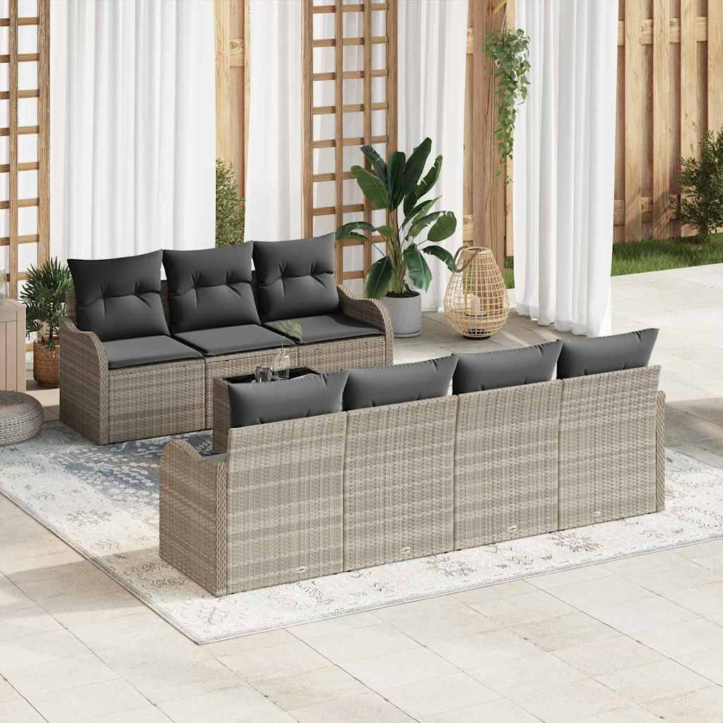 Conjunto de sofá de jardín Gris 55 x 55 x 37 cm ratán sintético