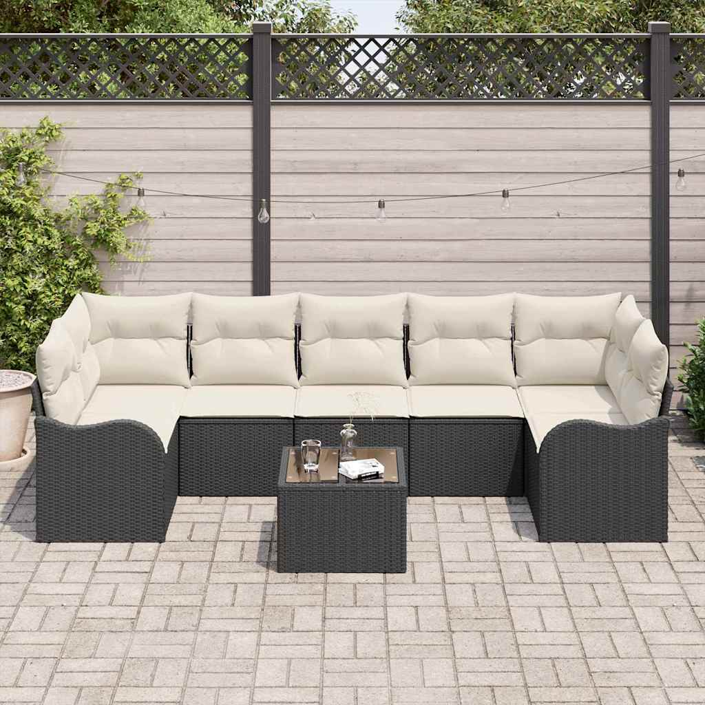 Conjunto de sofá de jardín Negro 55 x 55 x 37 cm