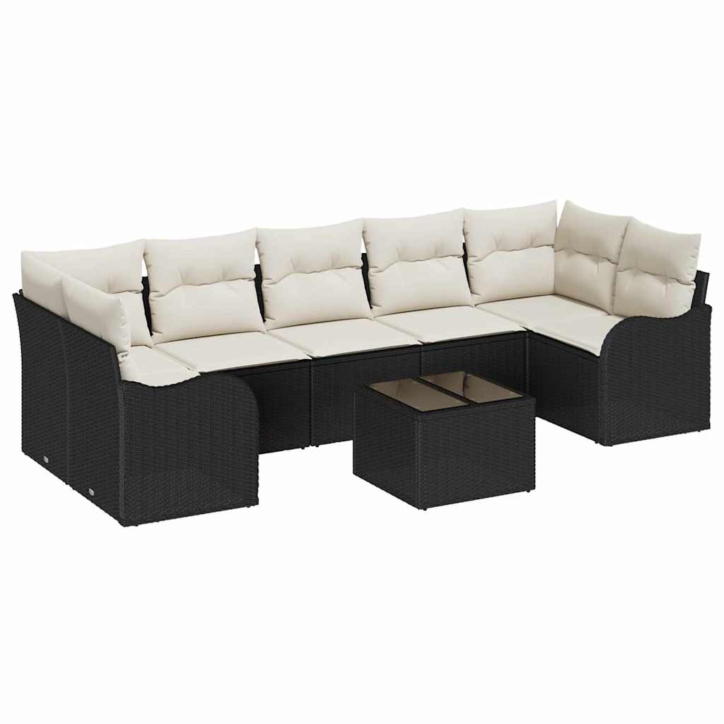 Conjunto de sofá de jardín Negro 55 x 55 x 37 cm
