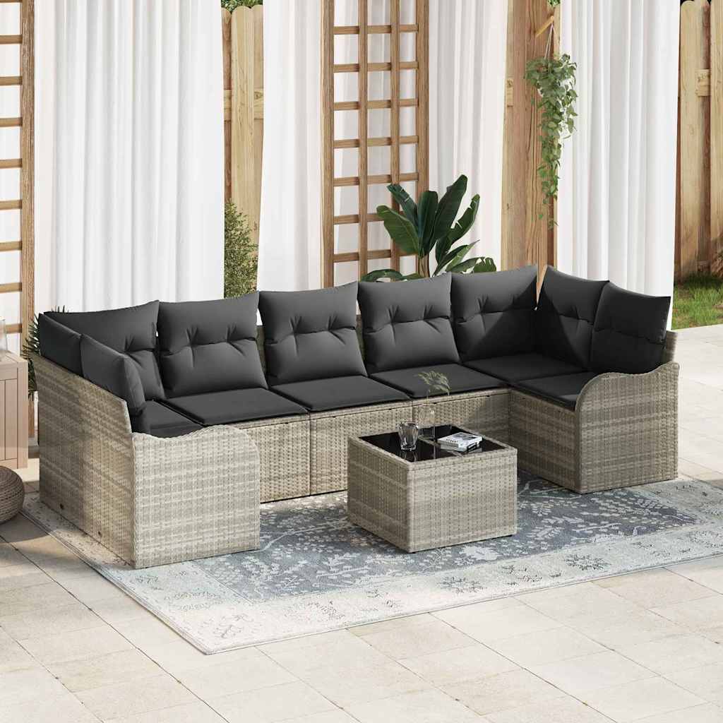 Conjunto de sofá de jardín Gris Claro 55 x 55 x 37 cm