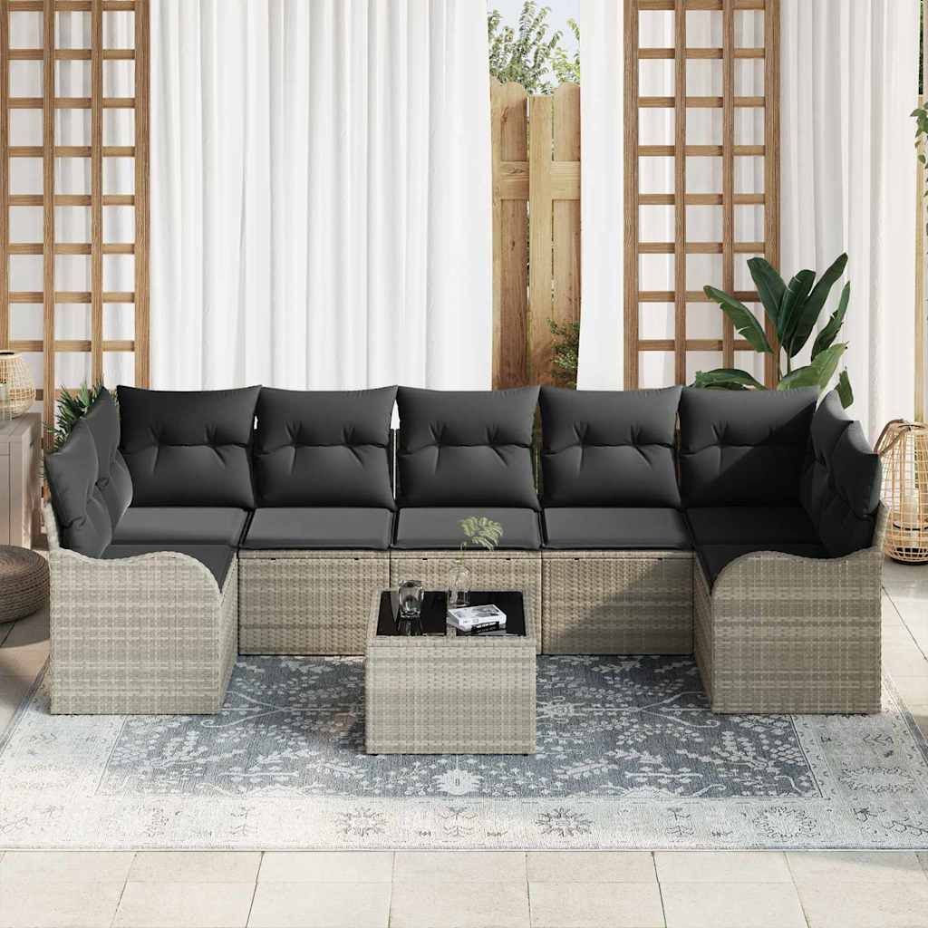 Conjunto de sofá de jardín Gris Claro 55 x 55 x 37 cm