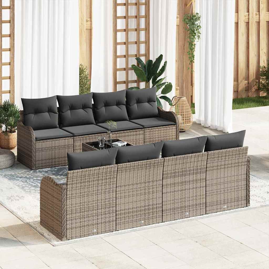 Conjunto de sofá de jardín Gris 55 x 55 x 37 cm ratán sintético