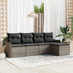Conjunto de sofá de jardín Gris ratán sintético
