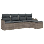 Conjunto de sofá de jardín Gris ratán sintético