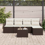 Conjunto de sofá de jardín Marrón ratán sintético