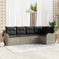 Conjunto de sofá de jardim 5 peças Castanho rotim sintético