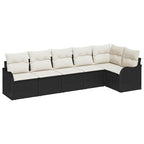 Conjunto de sofá de jardín Negro ratán sintético