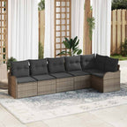 Conjunto de sofá de jardín Gris ratán sintético