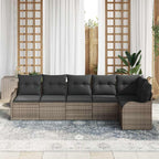Conjunto de sofá de jardín Gris ratán sintético