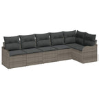 Conjunto de sofá de jardín Gris ratán sintético