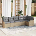 Conjunto de sofá de jardín 6 pcs Beige ratán sintético