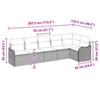Conjunto de sofá de jardín 6 pcs Beige ratán sintético