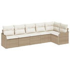 Conjunto de sofá de jardín Beige ratán sintético