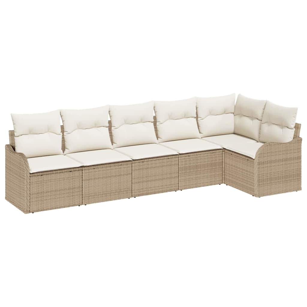 Conjunto de sofá de jardín Beige ratán sintético