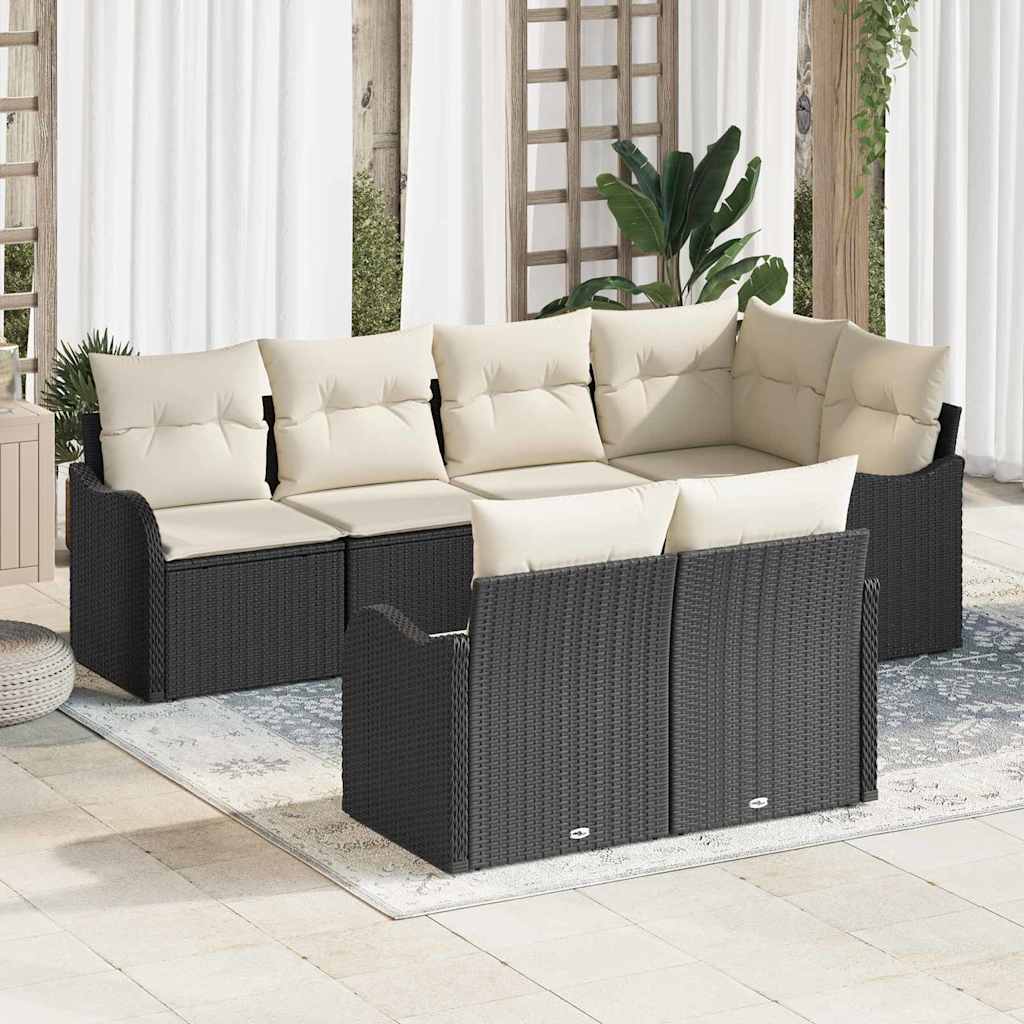 Conjunto de sofá de jardín Beige ratán sintético
