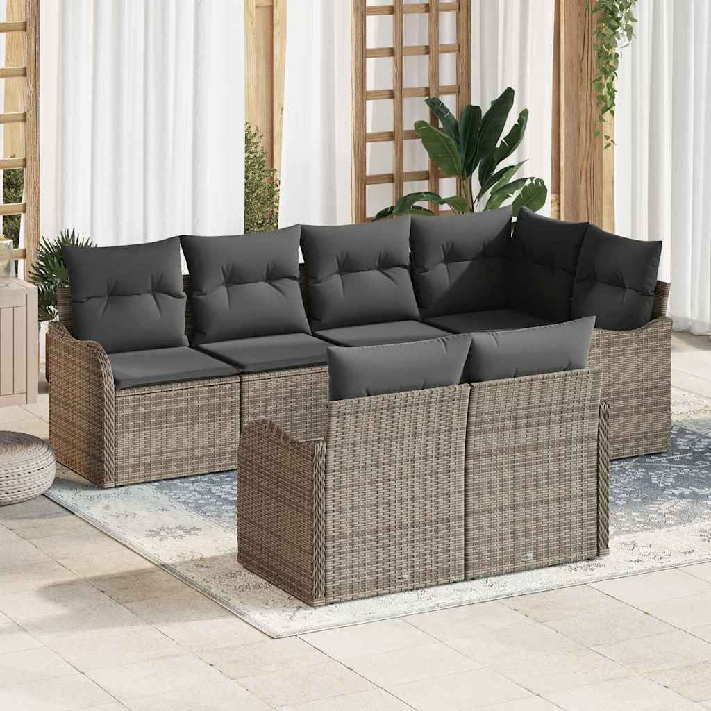 Conjunto de sofá de jardín Beige ratán sintético