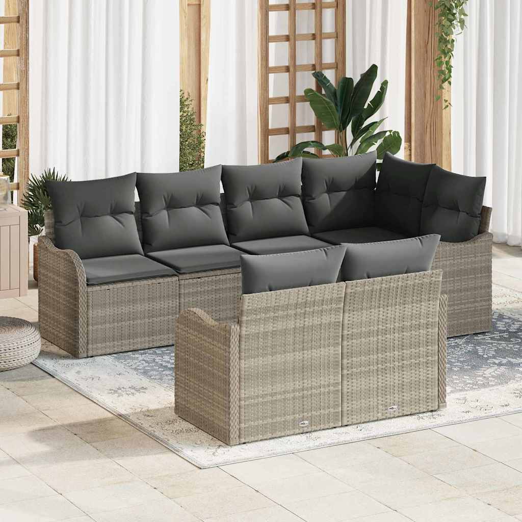 Conjunto de sofá de jardín Beige ratán sintético