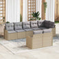 8-piece Garden Sofa Set Beige Synthetic Rattan