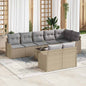 8-piece Garden Sofa Set Beige Synthetic Rattan