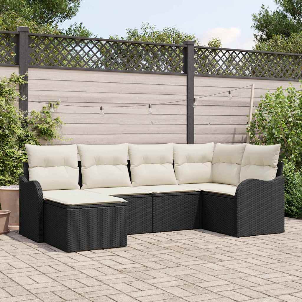 Conjunto de sofá de jardín 6 pcs Gris ratán sintético