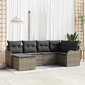 Conjunto de sofá de jardín 6 pcs Gris ratán sintético