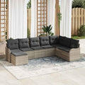 Conjunto de sofá de jardín con cojín 8 pcs Gris claro Poliratán