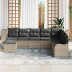 Conjunto de sofá de jardín con cojín 8 pcs Gris claro Poliratán