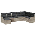Conjunto de sofá de jardín con cojín 8 pcs Gris claro Poliratán